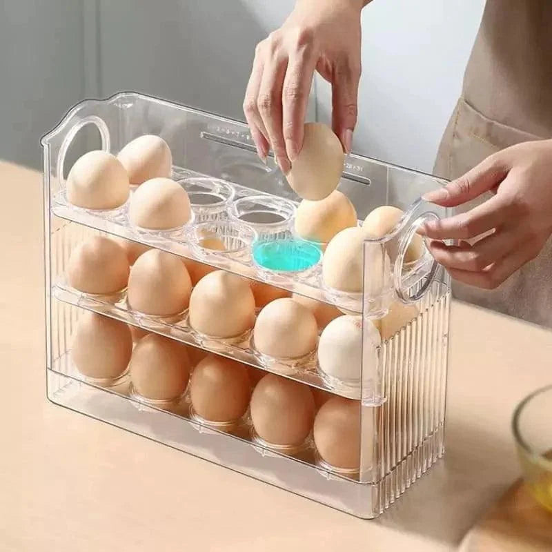 Porta Ovos para Geladeira com 3 Andares 34 Compartimentos Lenogue