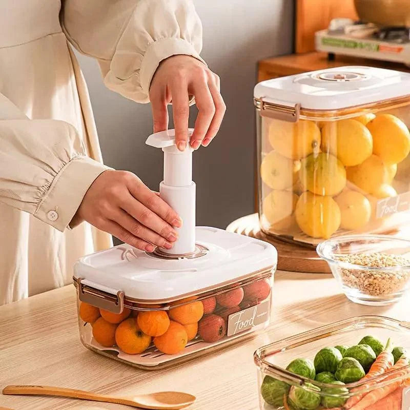 Pote Hermético com Tampa e Selador a Vácuo para Alimentos Lenogue