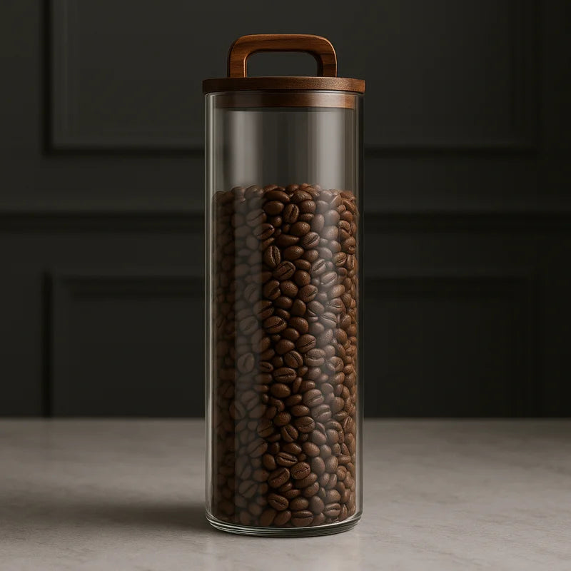 Pote Hermético de Vidro com Vedação a Vácuo para Grãos e Café Lenogue 1,8 litros