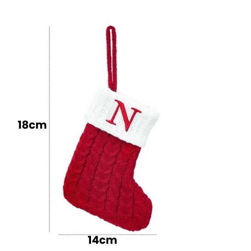 Premium Enfeite Meias de Natal Letras do Alfabeto Lenogue