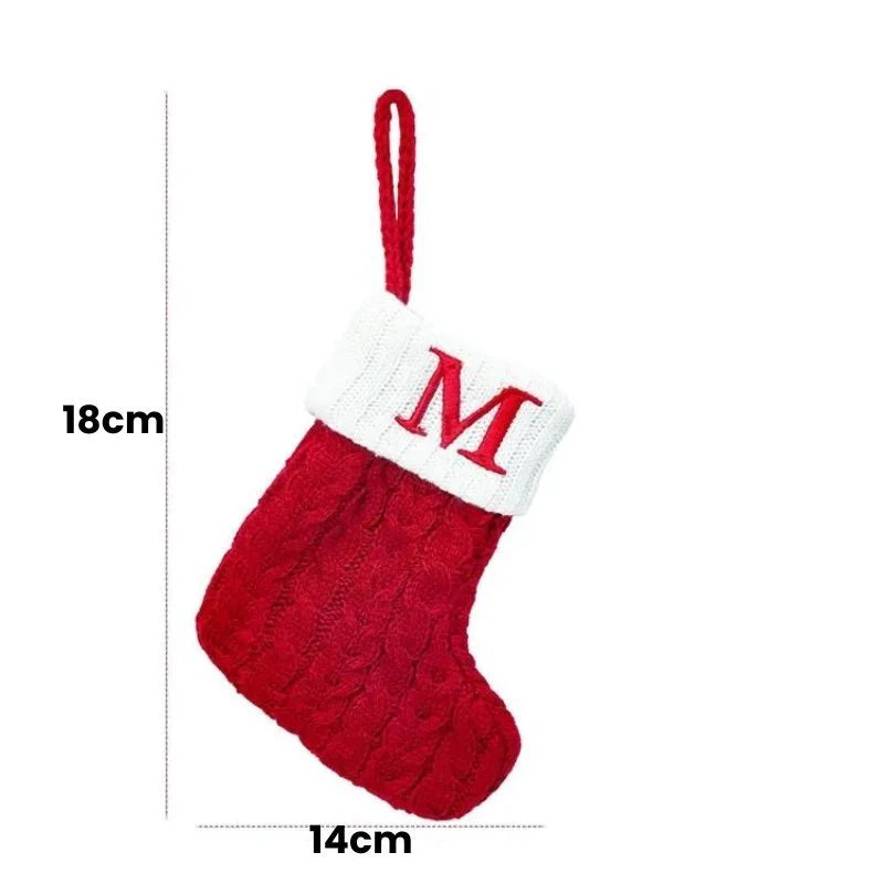 Premium Enfeite Meias de Natal Letras do Alfabeto Lenogue