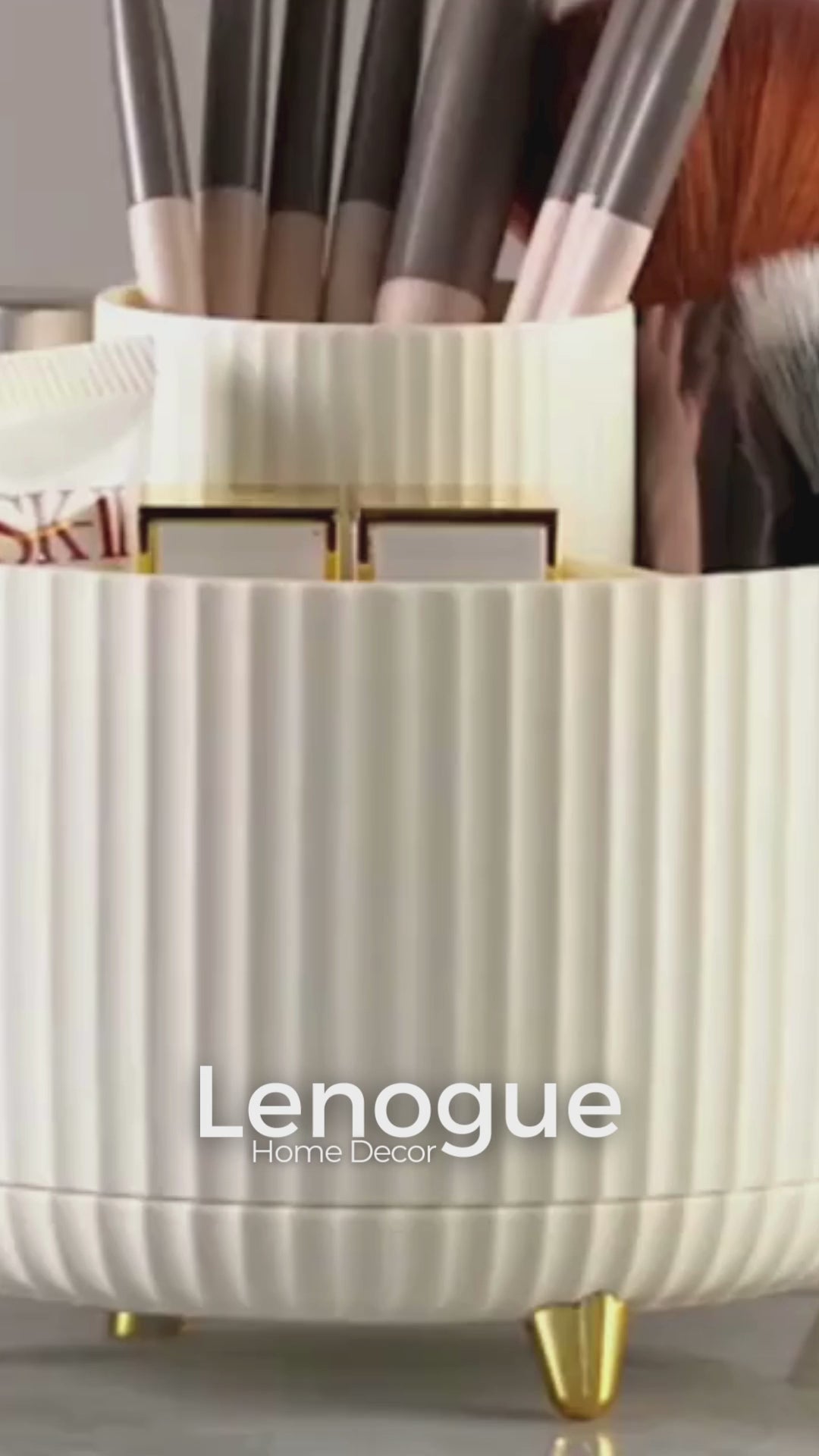 Organizador de Maquiagem Giratório Divisórias Múltiplas Lenogue