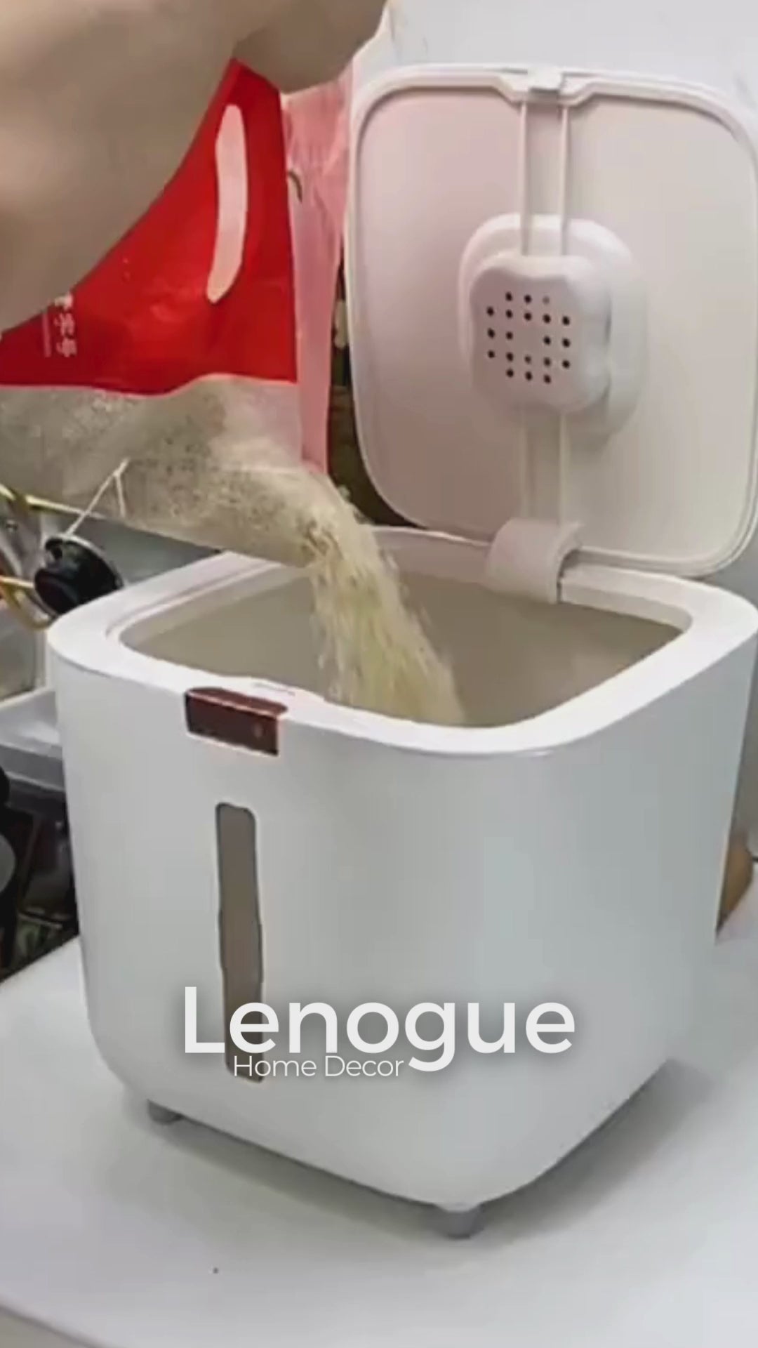 Pote Hermético Branco para Arroz Vedado Antimofo Antinsetos Lenogue