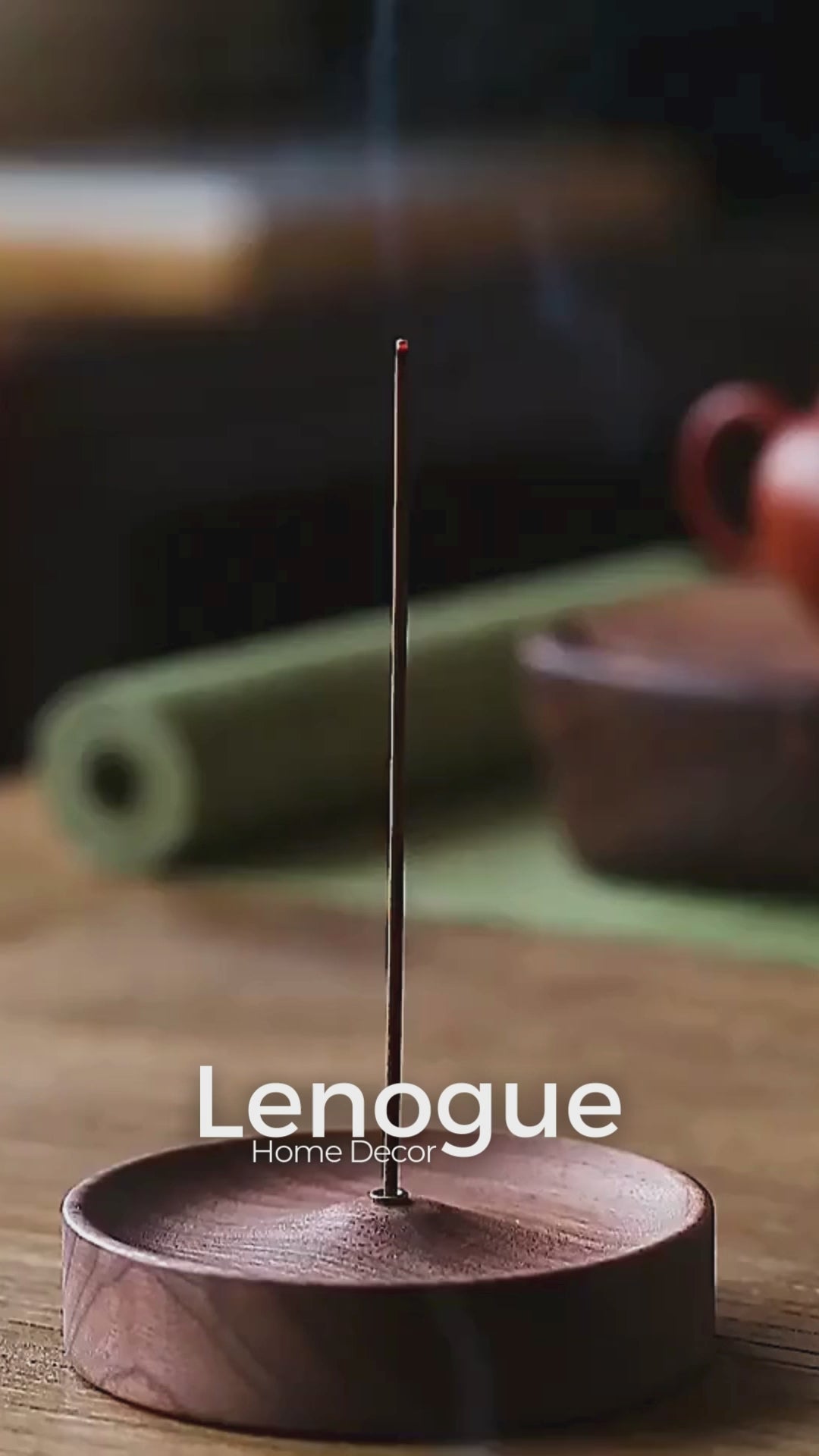 Suporte para Incenso em Nogueira com Coletor de Cinzas Lenogue