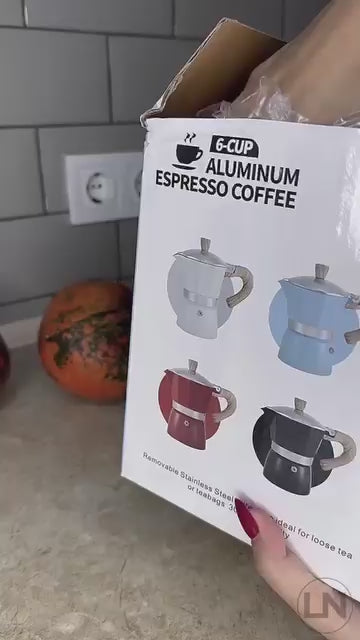 Cafeteira Moka Clássica com Cabo de Madeira Vintage Lenogue