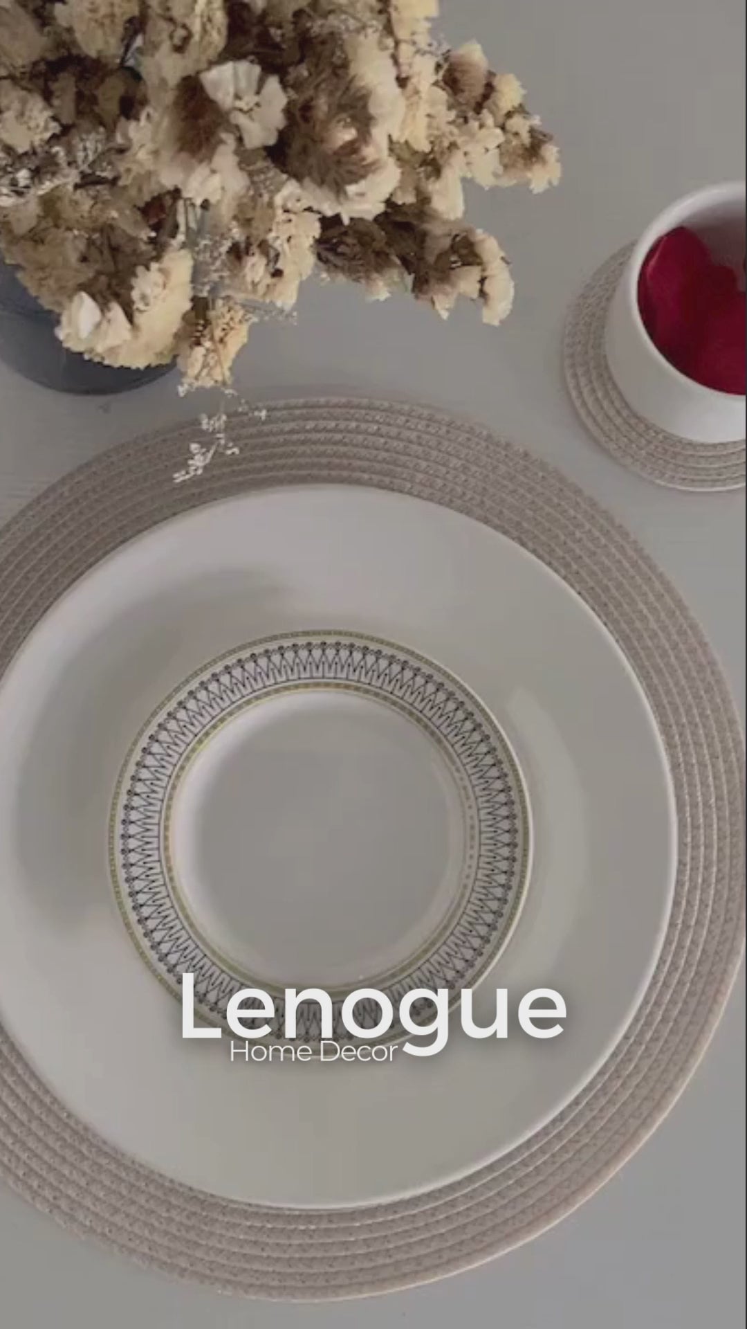 Conjunto de Jogo Americano 6 Peças para Mesa de Jantar Lenogue