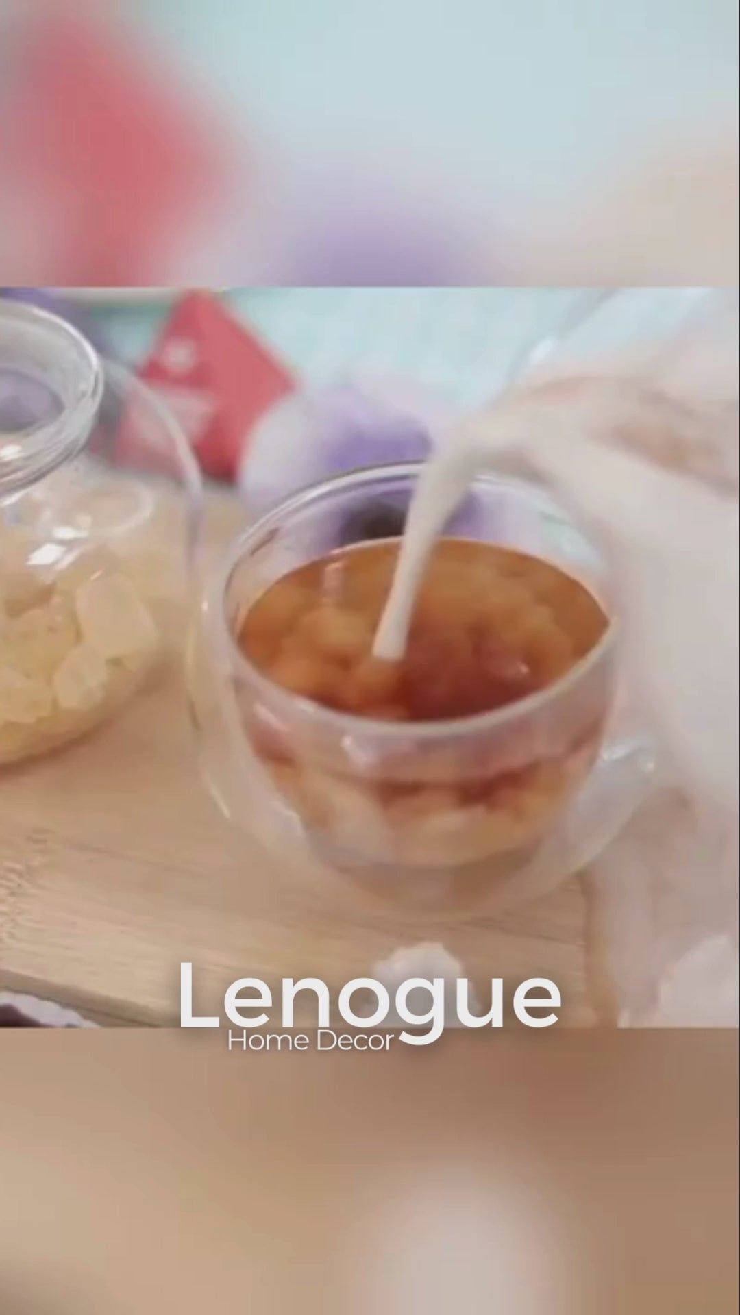 Açucareiro de Vidro Transparente com Tampa e Colher Lenogue