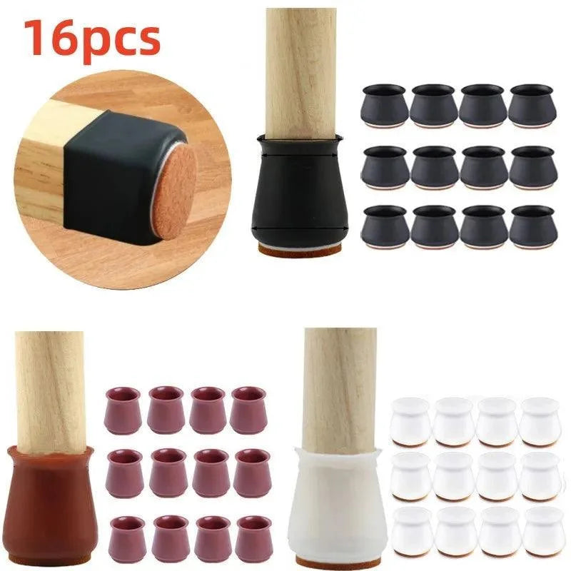 Protetores de Silicone para Pernas de Cadeira Lenogue - Conjunto com 16 Peças