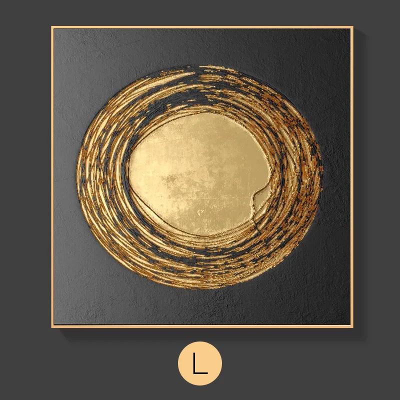 Quadro Abstrato de Luxo Dourado em Arte Nórdica Minimalista Lenogue