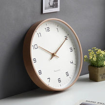 Relógio de Parede de Madeira Maciça Nórdica de Luxo Lenogue