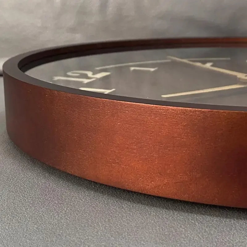 Relógio de Parede em Nogueira Movimento Quartz Silencioso Lenogue Madeira Escura