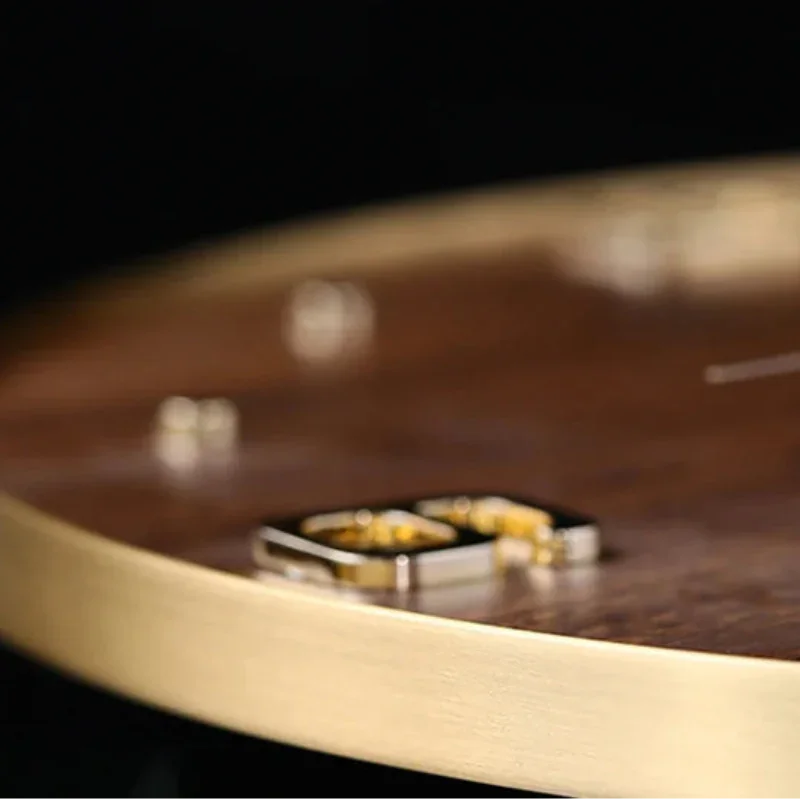 Relógio de Parede Silencioso Cobre com Pêndulo Lenogue Madeira Escura