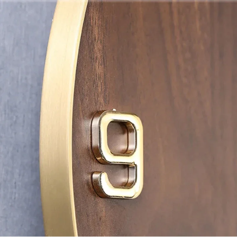 Relógio de Parede Silencioso Cobre com Pêndulo Lenogue Madeira Escura