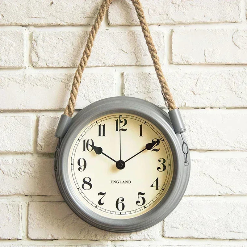 Relógio de Parede Vintage em Metal Bronze para Decoração Lenogue