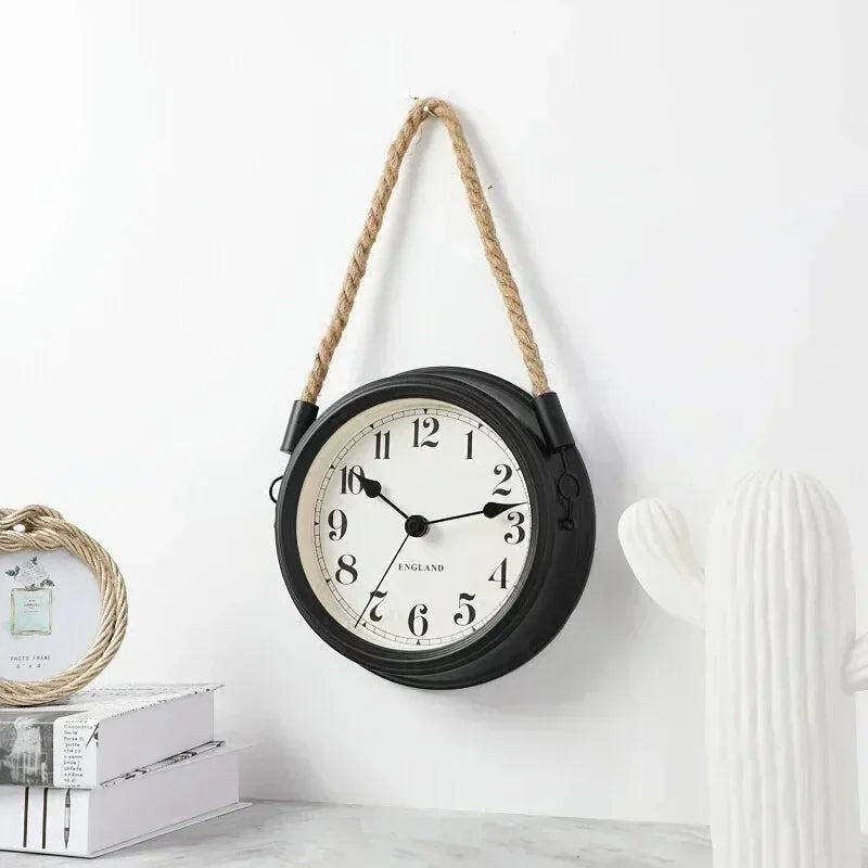 Relógio de Parede Vintage em Metal Bronze para Decoração Lenogue