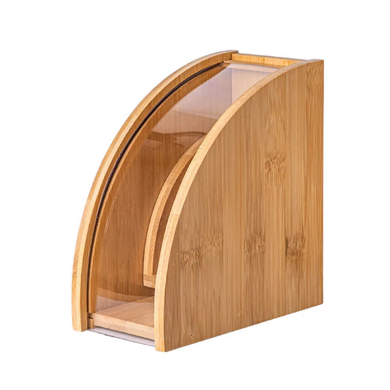 Suporte de Filtro Café em Bambu para Organização Cozinha Lenogue 16.7 x 15.7 Cm