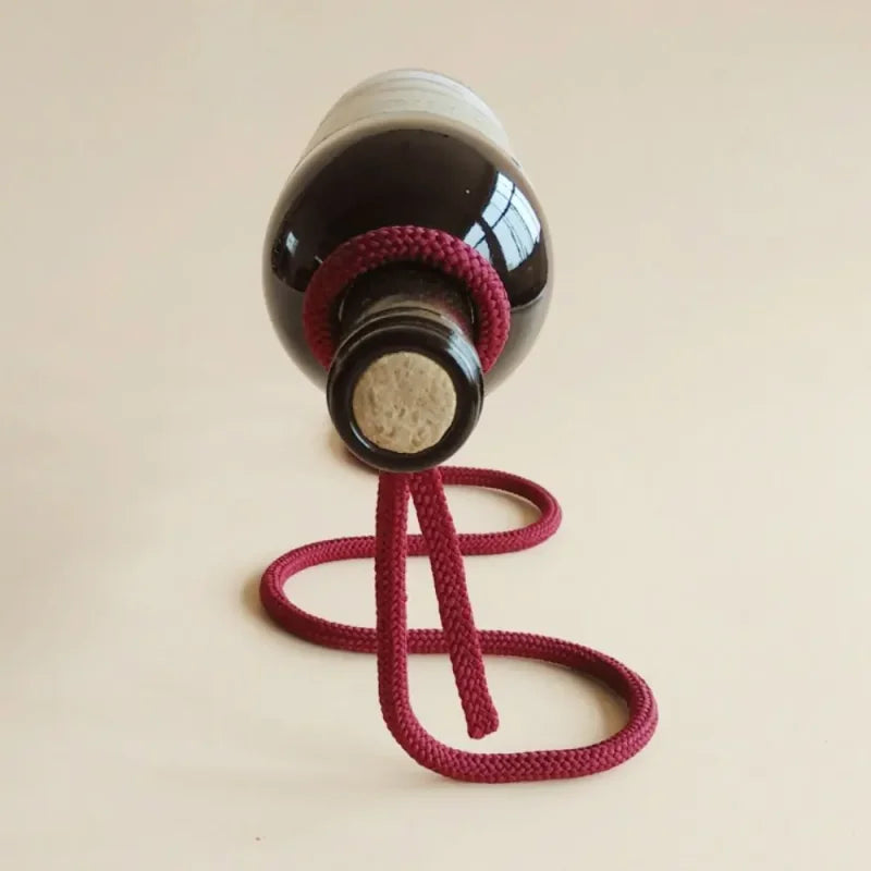 Suporte de Vinho em Forma de Cordas para Cozinha e Bar Lenogue Vermelho