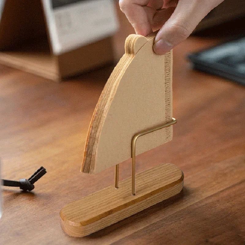 Suporte para Filtros de Café em Madeira com Gancho Inox Lenogue