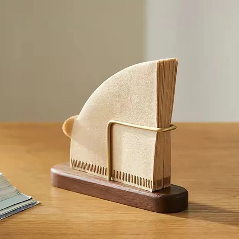 Suporte para Filtros de Café em Madeira com Gancho Inox Lenogue