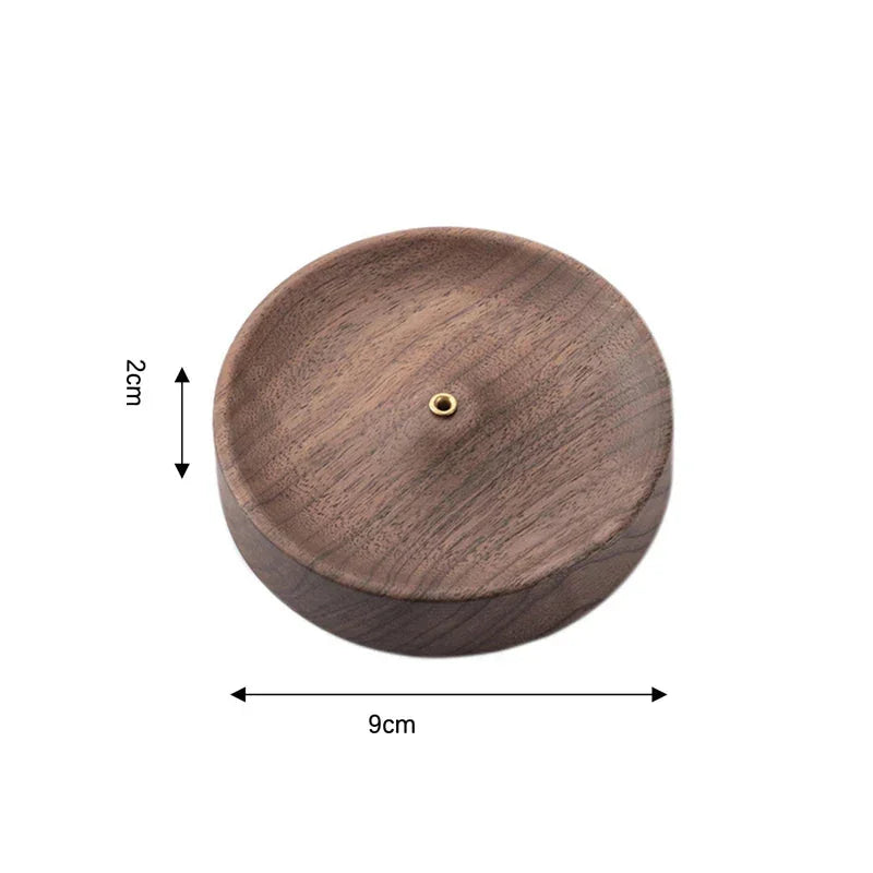 Suporte para Incenso em Nogueira com Coletor de Cinzas Lenogue Madeira Escura