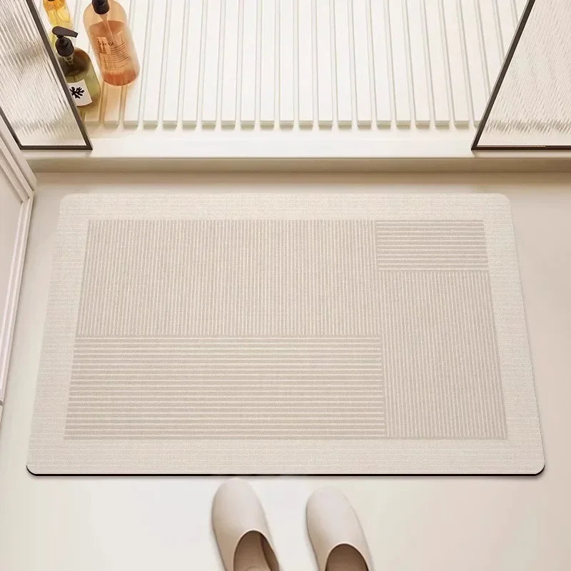 Tapete de Banheiro Minimalista com Absorção Rápida e Secagem Instantânea Lenogue YM2689-G-A / 60x90cm