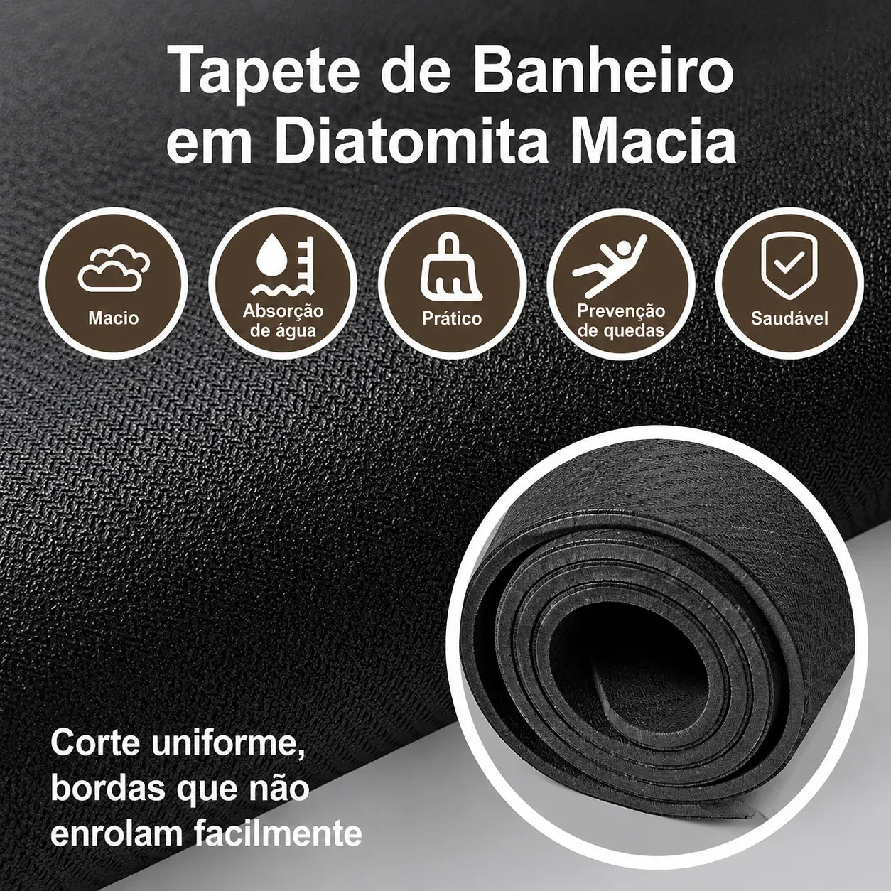 Tapete Doux Diatomita Geométrico Absorvente Antiderrapante Lenogue