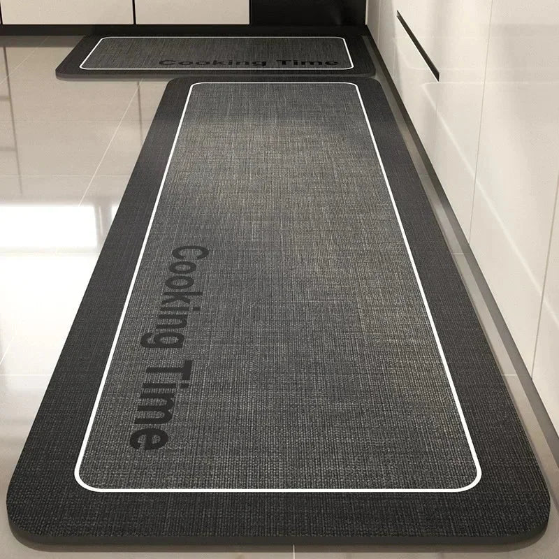 Tapete Doux Diatomita Geométrico Absorvente Antiderrapante Lenogue Preto e Cinza / 50 x 80 Cm