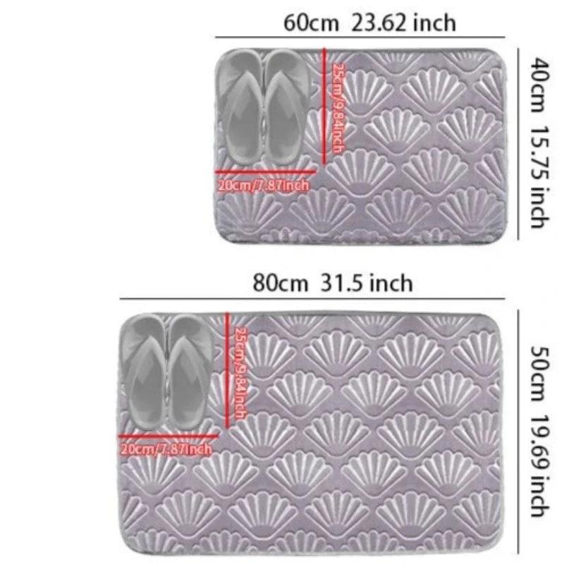 Tapete em Design de Concha Antiderrapante, Macio e Absorvente Lenogue