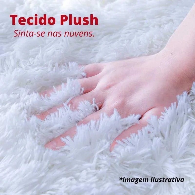 Tapete Felpudo Liso Cinza Antiderrapante para Sala e Quarto Lenogue