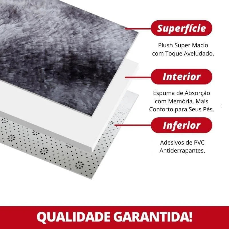 Tapete Felpudo Liso Marrom Antiderrapante para Sala e Quarto Lenogue