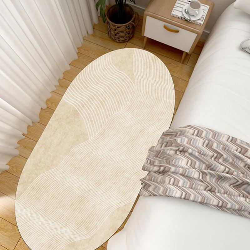 Tapete Irregular para Sala e Quarto Plush Macio Oval Lenogue