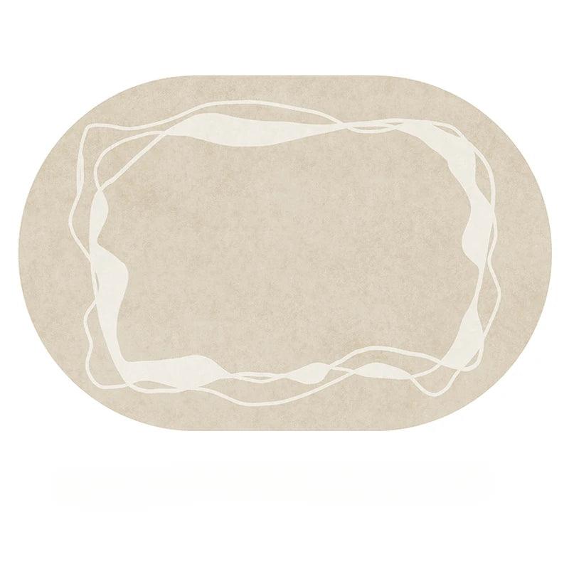 Tapete Irregular para Sala e Quarto Plush Macio Oval Lenogue