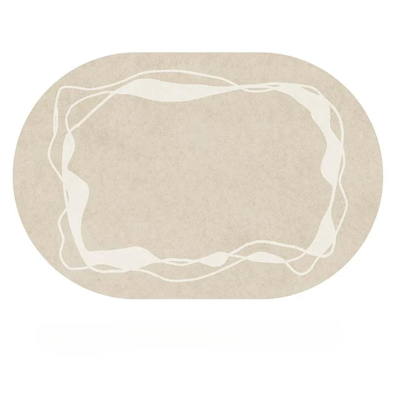 Tapete Irregular para Sala e Quarto Plush Macio Oval Lenogue