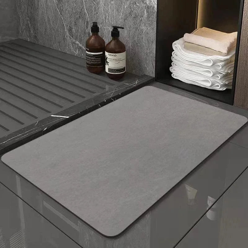 Tapete Moderno Absorvente Antiderrapante para Banheiro Lenogue Cinza Claro Retangular / 40x60 Cm
