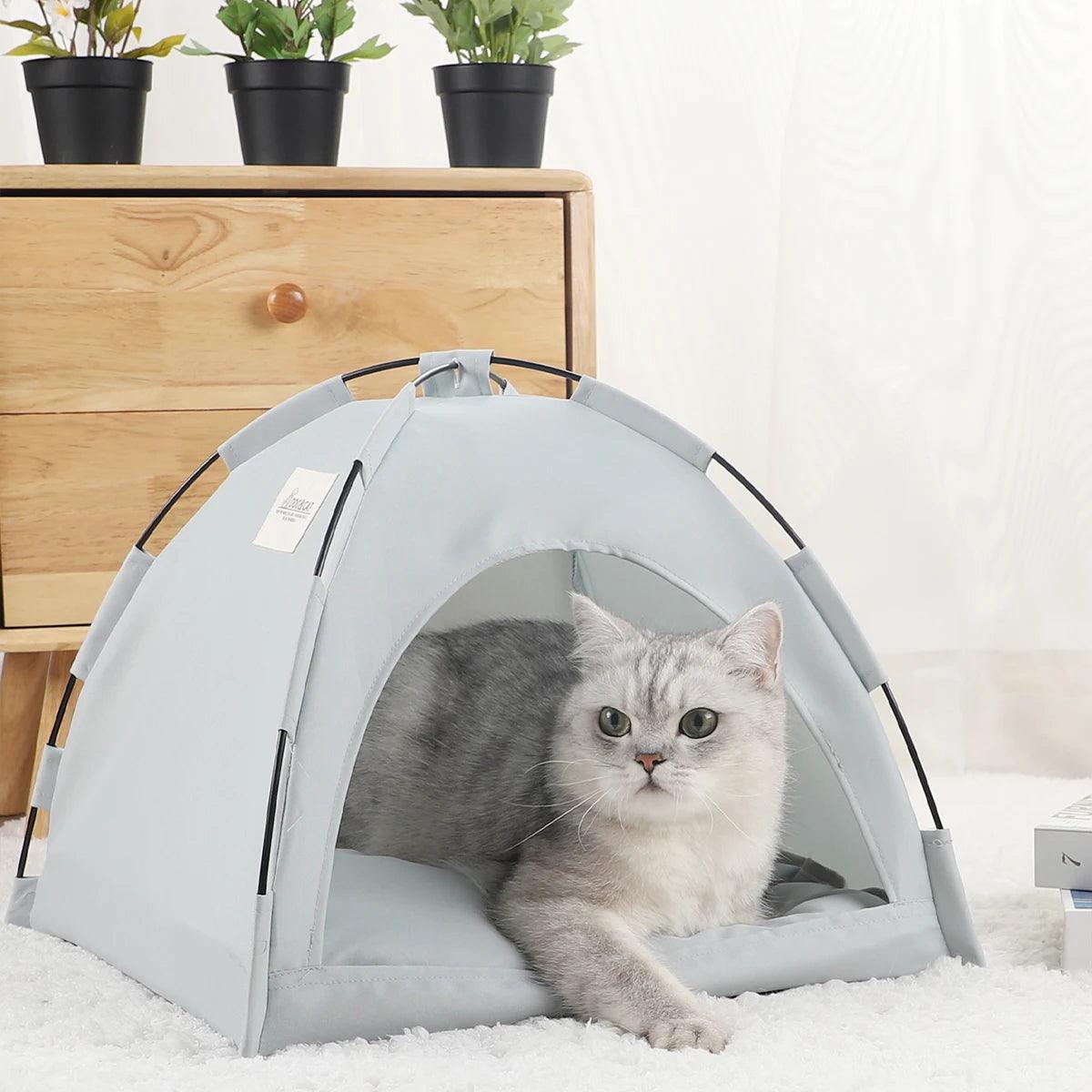 Tenda com Almofada Quente de Cama para Gatos Lenogue