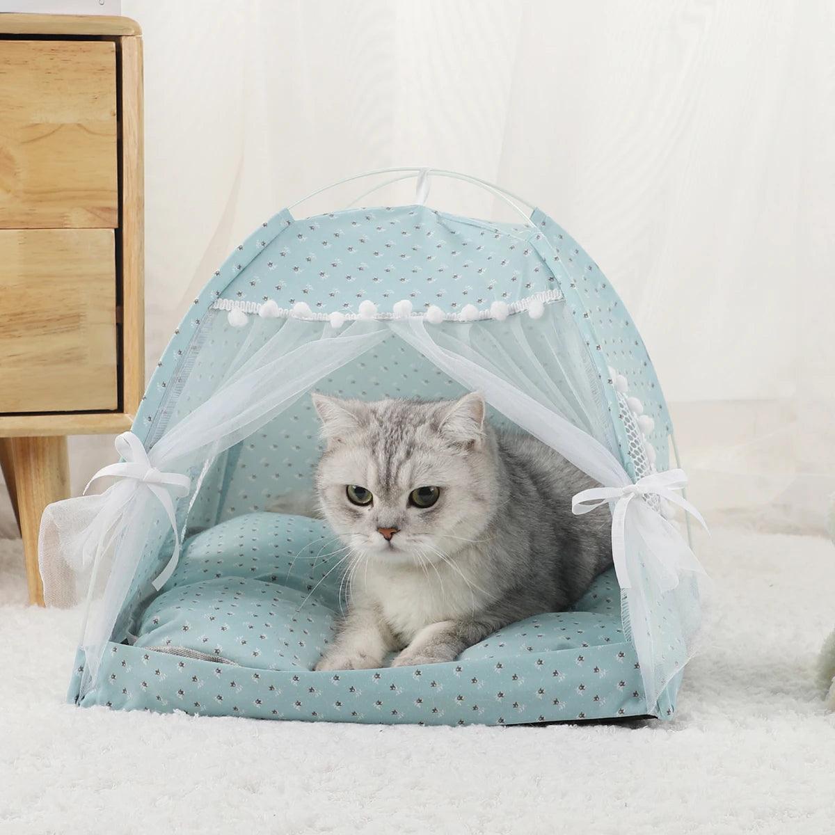 Tenda com Almofada Quente de Cama para Gatos Lenogue